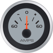 Veethree 70609SSFE - Argent Pro Ampere Meter, 60-0-60A