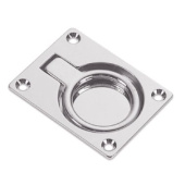 Plastimo 400165 - Flush Ring Pulls Chromed Brass, Rectangle, 63 X 48 X 6 mm