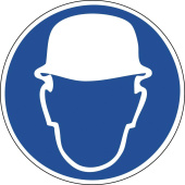 Marine Head Protection Must Be Worn Safety Sticker, Hard Hat Symbol, Soft PVC