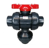 Parker 60-0023 3-Way 1.5" Union PVC Ball Valve