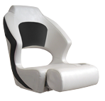 Allpa Boat Chair Model Sport Pro 'Flip-Up', White/Carbon