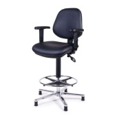 Hollex Steering Chair Delta II Faux Leather Black