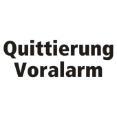 Marine Pre-Alarm Acknowledgement Identification Sticker "Quittierung Voralarm", German, Soft PVC, 150×60 mm