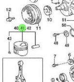 Nanni Diesel 970312140 - Piston Sub-Assembly with Pin for T4.155 and 4.380TDI Engines