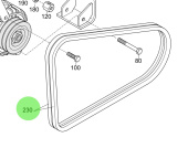 Steyr 9000374-0 - AVX10x1035LA V-Belt to DIN 7753 for MO236K43 and MO166K28 Engines