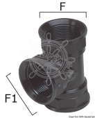 Osculati High Strength Thermopolymer T-Joint Fitting – Female Thread 1/2" to 1", Drain Manifold Connector