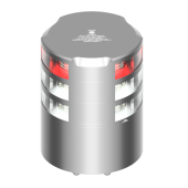 Lopolight 300-114G2+112G2ST - Navigation Light 3NM 360° Red + 360° White, Double, Silver Anodized