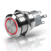 Hella HM 8455 SS Switch - 12V, ON-OFF, Red