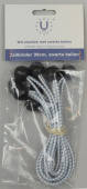 U-Rope Sail Binder 30 cm Black Balls (4 pcs)
