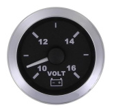 Veethree 781021SDFE - Matrix Volt Meter 10-16vdc, 2", Black With SS Bezel