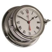 Schatz Clock Quartz Midi Brass Chrome Ø155 mm Roman Numerals With Glass Strike