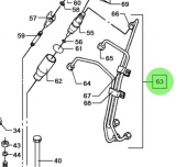 Bukh 008E5209 - Fuel Pressure Pipe Set for DV36 and DV48 Engines