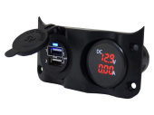 Talamex Switch Panel Add On With Double USB & Digital Volt/Ammeter