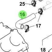 Bukh 00103-5S109 - Coolant Hose for Exhaust Manifold Outlet Right-Hand on S270J Engines
