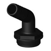 TruDesign Aquavalve Hose Connector 120° - 1 1/2" x 25, Black