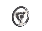 Ultraflex 69557S - Steering Wheel Loredan Black/SS Spokes 350mm