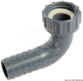 Osculati Polypropylene 90° Hose Connector with Swivel Nut and Gasket – 1/2" to 1-1/2" Thread