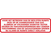 Marine Enclosed Space Entry Safety Instructions Sticker, Dutch, Soft PVC, 70×250 mm