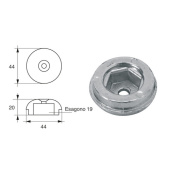 E. Polipodio OG039 Zinc Anode for Sleipner Thruster 75T-90T Propellers Ø44x20 mm