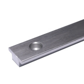 Antal 602.211 - Aluminum T-Track 26x4, Cut Out Ø5mm, Hole Spacing 50mm (Silver Anodized)