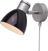 Prebit LED Wall Lamp R1-2 D2W With USB-C Matte Chrome Warm White 10-30V 3W Black Colored Glass