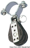 Viadana Delrin Ball Bearing Single Swivel Block with Pulpit Clamp Ø22/25 mm for Rope up to 6-8 mm