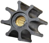 Jabsco 920-0003-P - Nitrile Impeller, Drive Type 7, 8 Blade, 2-9/16 Diameter, 2 Width, 5/8 Shaft, Brass Insert