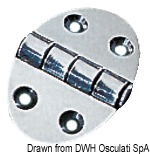 Osculati 38.450.01 - Oval Hinge 35x51 mm Stud Mounting 1.5 mm