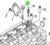 Nanni Diesel 970307298 - Cylinder Head Bolt for N4 and HE Series Engines