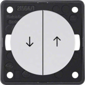 Berker Blind Series Impulse Push Button With Arrow - Arctic White Glossy