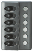 Allpa Plastic Circuit Panel, 12v, 150x100mm, 6-Position, Without Fuses With LED Indicators