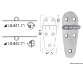 Osculati 38.441.71 - Hinge standard pin 101x41,5 mm