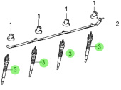 Nanni Diesel 970314049 - Glow Plug Assembly for T4 Series Engines