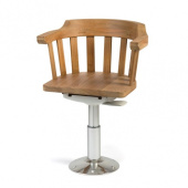 Teak Helmsman Boat Seat 50 x 45 x 32 cm with Pedestal 360-490 cm