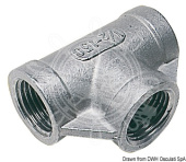 Osculati AISI 316 Stainless Steel Female/Female/Female Tee Fitting, 3/8" to 2"