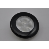 Hella Marine 2XT 980 501-551 - White LED Round Courtesy Lamps, 24V Black Plastic Rim