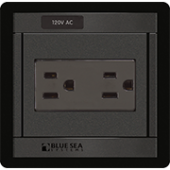 Blue Sea 1479 - Panel 360 120V AC Dual Outlet (Replaces 1479B-BSS)