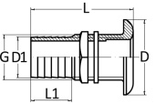 Osculati Brass Skin Fitting with Rounded Head and Hose Connector