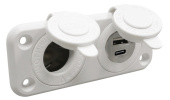 Osculati 14.516.16 - Lighter Socket + USB-A + USB-C White