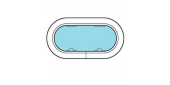 Lewmar 393180500 - 1RE Portlight Round End Ivy Opening 191 x 367mm
