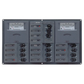 BEP Marine 900-AC3-AM - AC Circuit Breaker Panel With Analog Meters, 12SP 2DP AC230V Stainless Steel Horizonal