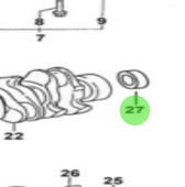Nanni Diesel 970312631 - Radial Ball Bearing for Crankshaft and Pistons Assembly