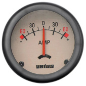 Vetus AMPW - Ammeter 60A, Cream, 12/24 Volt Cut-Out Size Ø 52 mm