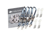 Rapid Marine PE25FFKIT-4-GY - Padeye Kit - Flush Fitting x 4, 4x25mm Tie Down Straps Grey