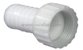 Osculati Straight Polypropylene Hose Connector with Swivel Nut and Gasket – 3/8" to 1-1/2" Thread