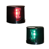 Lalizas 71317 - FOS LED 12 Starboard & Port Lights 112,5°, Deck Mounted, Set, With Black Housing