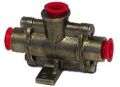 Kobelt 3009 - Shuttle Valve, 2-Way Check Valve, Die-Cast Silicon Brass, Stainless Steel, 1/4" NPT, 200 PSI Maximum Pressure