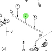Bukh 31427-3A000 - Rail-to-Rail Fuel Line Tube for S270J Engines