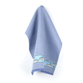 Nautical Tea Towel Fish Royal Blue 65 x 65cm