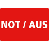 Marine Emergency Off Switch Identification Sticker "NOT / AUS", German, Soft PVC